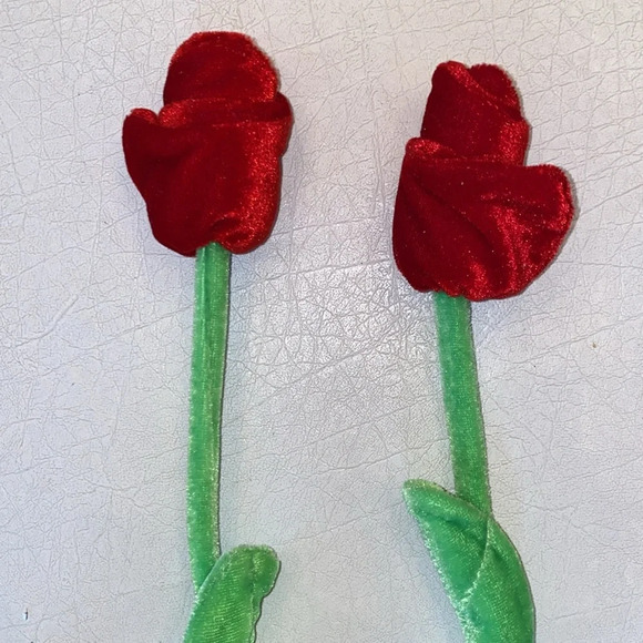 Fabric roses with bendable stem (2) - Picture 4 of 8